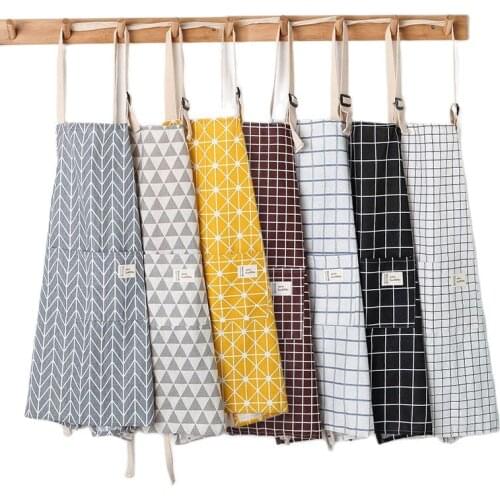 SINSNAN New Hot Fashion Lady Women Men Adjustable Cotton Linen High-grade Kitchen Apron For Cooking Baking Restaurant Pinafore