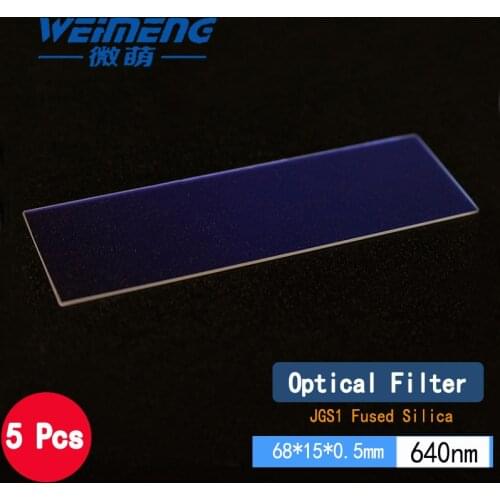 Weimeng 5pcs optical filter 68*15*0.5mm 640nm JGS1 quartz optical lens for laser cutting welding marking beauty machine