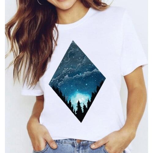 Fashion Print T Shirt Women Beautiful Geometry 90s Graphic Female T-shirt Harajuku ladies Tee Tops Short Sleeve Summer tee shirt