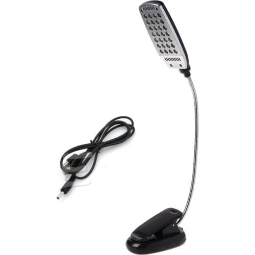 Flexible USB/Battery Power 28 LED Bulbs Light Clip-on Bed Table Lamp New
