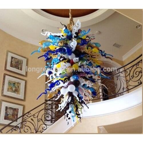 GIRBAN Large Modern Staircase Chandelier Glass Home Decor Loft LED Hanging Light Indoor Lighting Chandeliers for Living Room