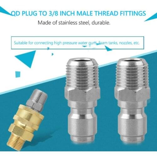 Hot Sale Door Washer Adapters Multi-function 1 Pair 3/8 Threaded Male to Quick Connect Plug Fittings Pressure Washer Adapters