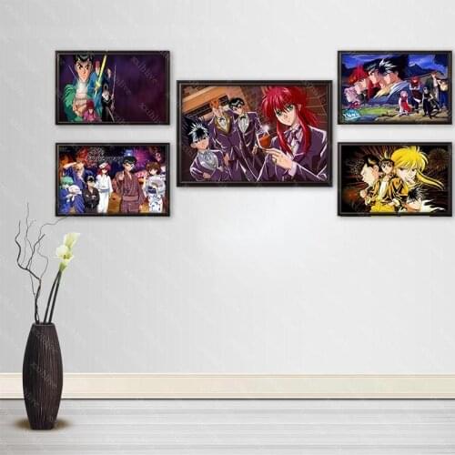 Custom Japanese Anime Yu Yu Hakusho Silk Cloth Canvas Poster Home Decoration Wall Art Fabric Poster Print More Size 40x60cm