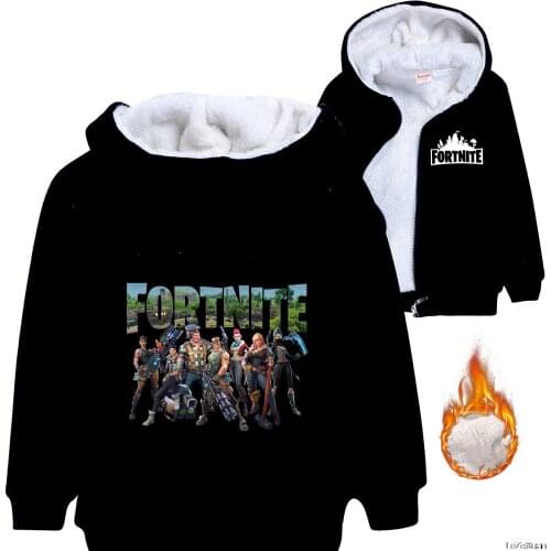 Fortnites Cardigan Zippered Thick Coat Popular Cartoon Boys And Girls Winter Padded Clothes