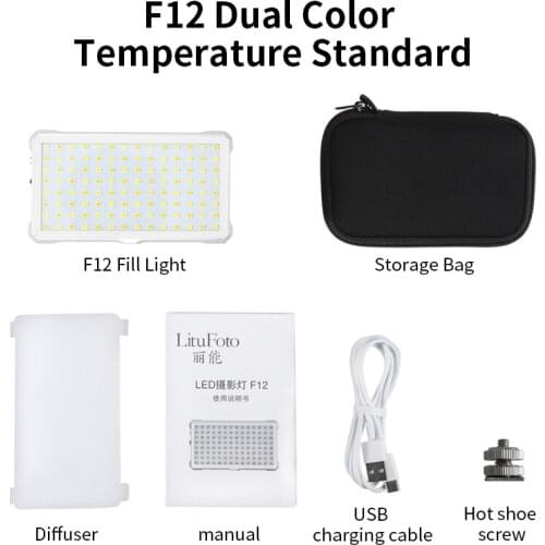 LituFoto For Shooting,Live Broadcast Type-c Interface Hand Held Fill Lamp 9W 3200K-5600K Dual Color Temperature Video Led Lights