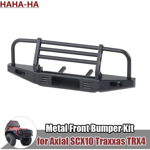 Metal Adjustable Front Bumper Kit with Winch Base for 1/10 RC Crawler Car D110 Axial SCX10 II 90046 90047 Traxxas TRX4 Defender