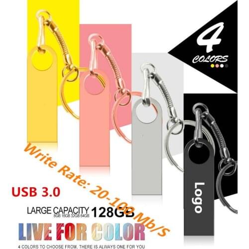 Metal Waterproof Usb Flash Drive USB 3.0 High Quality Pendrives 8GB 16GB 32GB 64GB 128GB Pen Drive U Disk Commercial LOGO