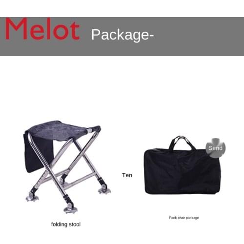 Multifunctional Folding Fishing Chair Stainless Steel Thickened Lifting Small Chair Lightweight Fishing Chair