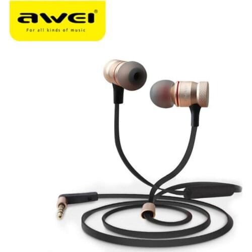 Awei ES-70TY Bluetooth Bass Stereo Music Mic Wired In-Ear Sports Earphones for IPhone Magnetic Headset earphone