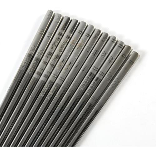 Sushi Dragon Stainless Black Iron Chinese Anti Skid Non Slip Fishs Alloy Tableware Portable Gifts Chopsticks Sticks