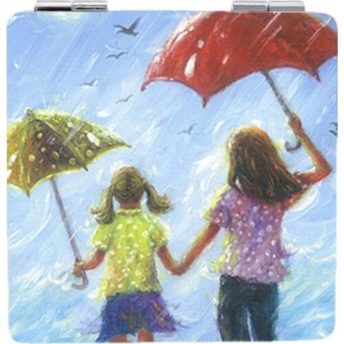 Youhaken 2019 new small mirrors for girls Oil Painting masterpiece sisters photo fairy Beauty Health Mirrors ST121