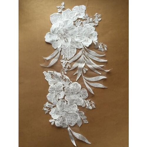 Wholesale Classical Embroidered Bridal Lace Bodice Applique For Wedding Dress