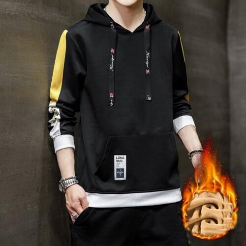 2020 Autumn Winter Mens Warm Sweatshirts Wool Popular Logo Solid Fleece Hip Hop Hoodie Men Harajuku Tops Drop Shipping