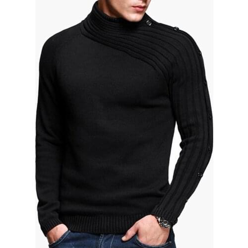 Autumn Winter New Men Sweater Casual Solid Knitted Mens Sweaters Long Sleeve O-neck Slim Cotton Knitwear Pullover Men Size M-2XL