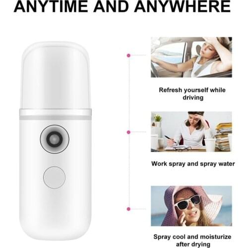 Portable Mini Mist Spray Facial Moisturizing USB Rechargeable Beauty Instrument Face Humidifier Cooling Water Sprayer