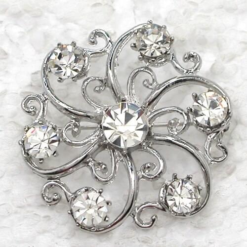 Clear Rhinestone Flower Pin brooches C373 A