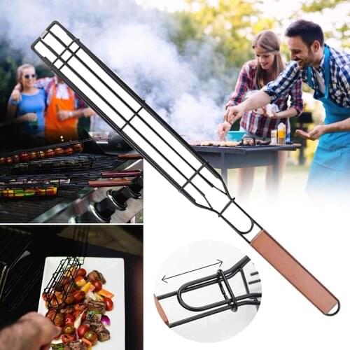 BBQ Grill Mesh Stainless Steel Barbecue Meshes Portable Fish Grilling Mesh Barbecue Basket BBQ Tools Kitchen Accessories