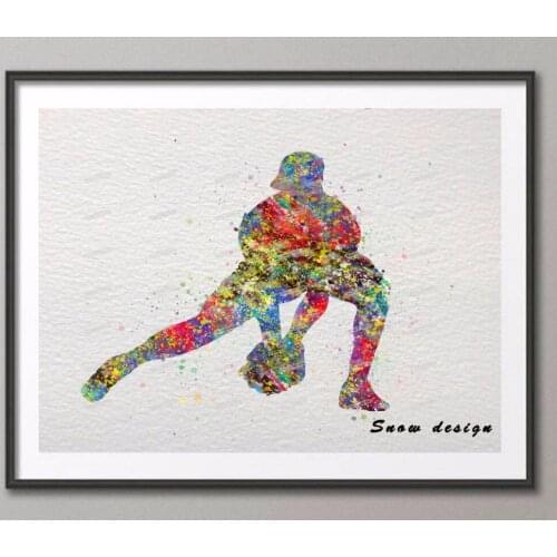 Rikivity Original Baseball Softball Catcher wall art canvas painting poster print Pictures kids room decor wall hanging