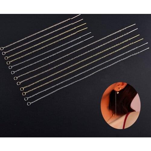 10Pcs Stainless Steel Drop Earrings Ear Line Dangle Earring Chain For DIY Jewelry Making Findings