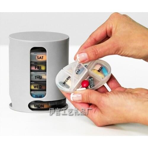 Weekly Pillbox Tablet Pill Splitter 7 Days Plastic Storage Case Container Medicine Holder Tablet Container Dispenser WF107