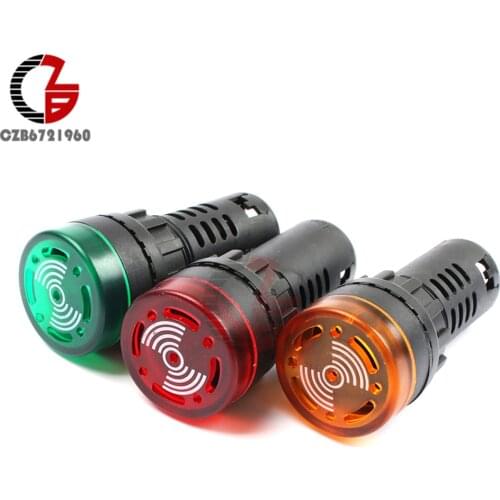12V 24V 110V 220V LED Light Flash Alarm Buzzer LED Signal Light Indicator Light Warning Lamp Red Green Yellow AD16-22SM