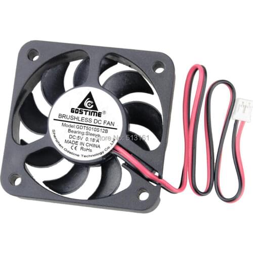 5PCS/Lot Gdstime 5010S 5V 9Blades 50mm 5cm Brushless Cooling Fan 50mmx50mmx10mm Cooling Heatsink