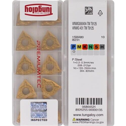 WNMG080404-TM T9125 100% Original TUNGALOY carbide insert with the best quality 10pcs/lot free shipping