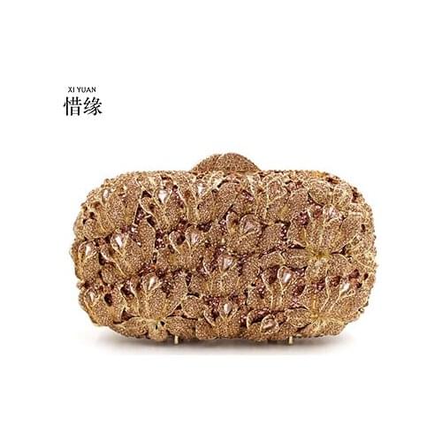 XIYUAN Women Crystal Diamond Clutch Bags Evening Bag For Bridal Wedding Party Dinner Diamond Minaudiere Handbag Purse Handbags