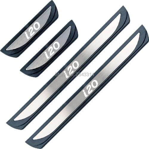 For Hyundai I20 Elite 2015-2017 2018 2019 2020 Stainless Door Sill Scuff Kick Plate Protector Trim Cover Car Styling Accessories