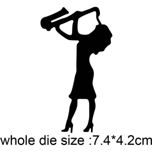 Woman playing trumpet Metal Cutting Dies Cut Die Mold Decoration Scrapbook die Paper Craft Knife Mould Blade Punch Stencils Dies