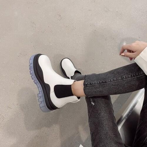 Women Chunky Heel Ankle Boots Woman Shoes Autumn Brand Designer Chelsea Boots Female Platform Boots Lasdies Fashion LJB204