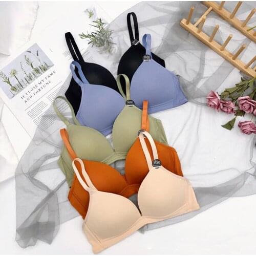 2021 New Casual Lady Seamless Bra Sexy Wireless Lingerie Women Fashion Push Up Underwear Adjusted Bras Female AB Cup Bralette