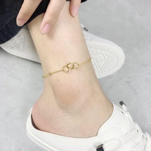 925 Sterling Silver Anklets Exquisite Small Round Circle Anklets for Women Simple Fashion Summer Holiday Bohemian Jewelry