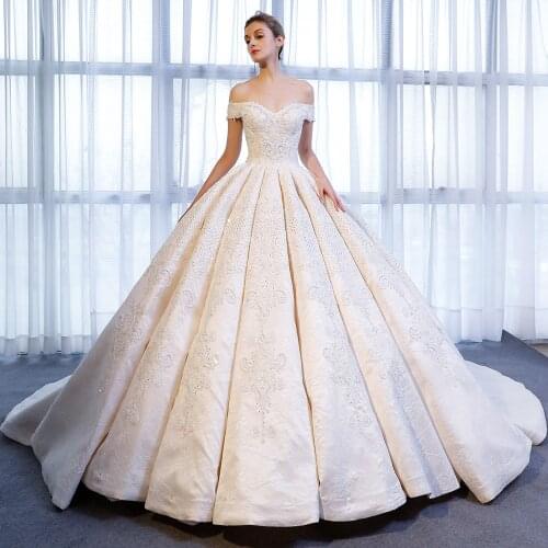 169 robe de soirée de mariage satin dress wedding dress plus size robe de mariee princesse de luxe church dresses for women lace