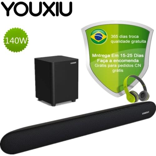140W TV Soundbar Home Theater Sound System 2.1Bluetooth Speaker Support Optical AUX Coaxial Stereo Sound Bar Subwoofer For TV