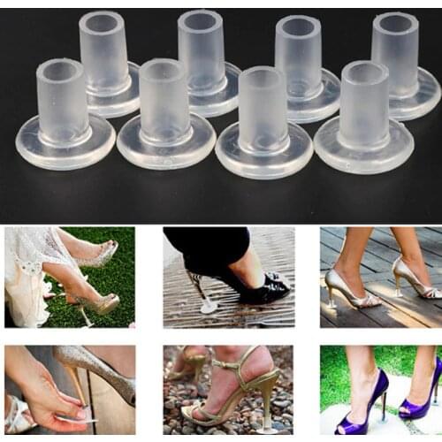 10 pair Women High Heel Protectors Anti-slip PVC Latin Stiletto Dancing Covers Horseshoe Shape Shoes Heel Covers Stoppers Props
