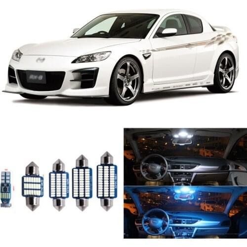 10Pcs White Ice Blue Canbus LED Lamps Car Led Interior Lights Package Kit For Mazda RX-8 RX8 2004-2011 Map Dome Trunk Door Light