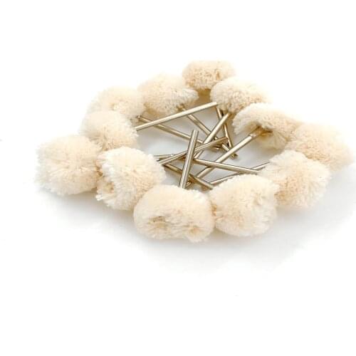 100pcs white cotton fiber Wheel Polishing Brushes dremel tools jewelry grinding tools Nylon Fiber Sanding Buffing 2.35mm shank