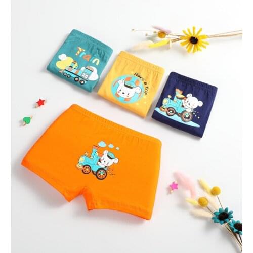 Wholesale12pcs Kids Boys Underwear Cartoon Childrens Shorts Panties Baby Boy Toddler Boxers Stripes Teenagers Cotton Underpants