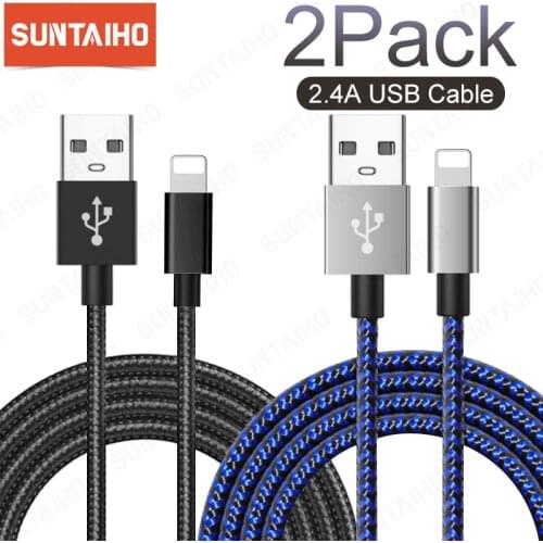 2Pack Quick Charge USB Cable for iPhone 12 Mini 11 Pro XS Max XR XS 7 8 6 Plus Fast Charging Charger Mobile Phone Cord Data Wire