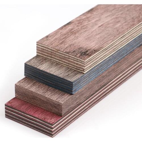 2pcs Knife handle material wood handle scales laminated color wood knife DIY making 120x40x10mm