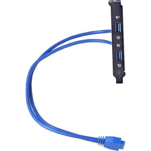 20-Pin to USB 3.0 Dual Port Cable Header, Extend Your USB 3.0 Port on Motherboard to Computer Case Bezel