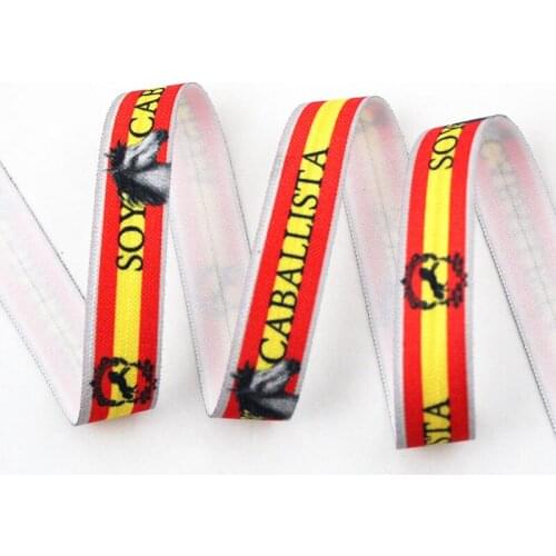 5/8" Cartoon horse heat-transfer elastic foe printed ribbon 16mm diy girls handmade bow ribbons for degift wrap tape ribbons