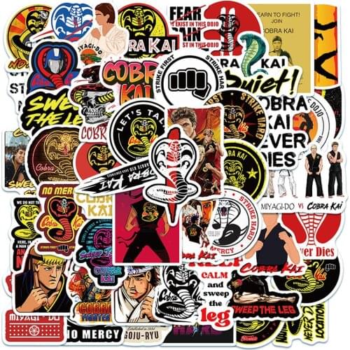 50/100PCS Cobra Kai Stickers Comedy TV Show DIY Motorcycle Luggage Phone Guitar Skateboard Cool Graffiti Sticker Decal for Kids