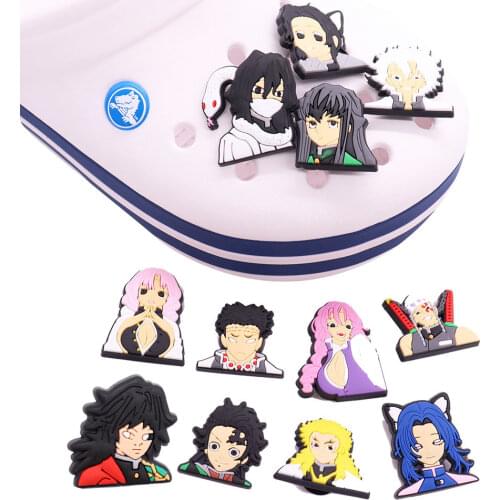 50pcs Wholesale PVC Anime Characters Shoes Accessories Garden Shoe Decorations For Croc Jibz Charm Backpack Kids Birthday Gift