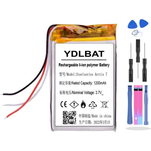 Battery for SteelSeries Arctis 1&3&7 Wireless Gaming Headset Li Polymer Rechargeable Pack Replacement 3.8V AEC503759
