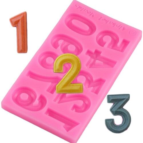 Numbers Silicone Mold 3D Fondant Molds Cakes Decorating Tools DIY Sugar Craft Chocolate Candy Gumpaste Kitchen Baking Moulds