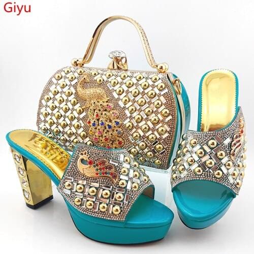 Doershow Women Shoes and Bags To Match Set Italy Party Pumps Italian Matching Shoe and Bag Set for Party Parties SYG1-24