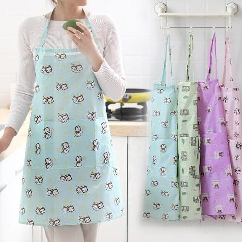 Home kitchen cooking simple apron basic oil-proof apron men women adult cute smock waist