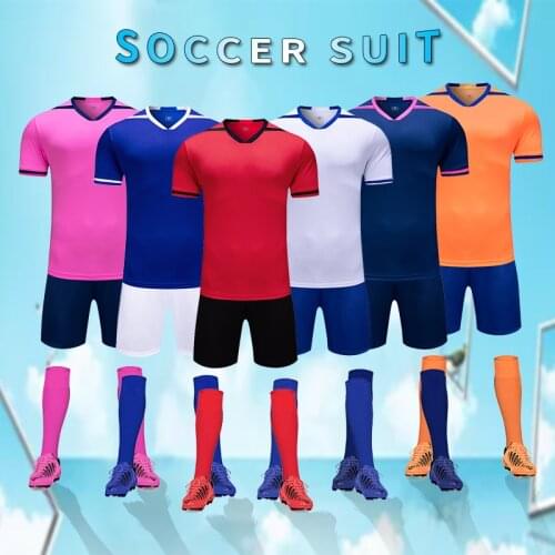 2020 New Professional Men Soccer Jersey Breathable kids Football Uniform Training Set Custom Shirt